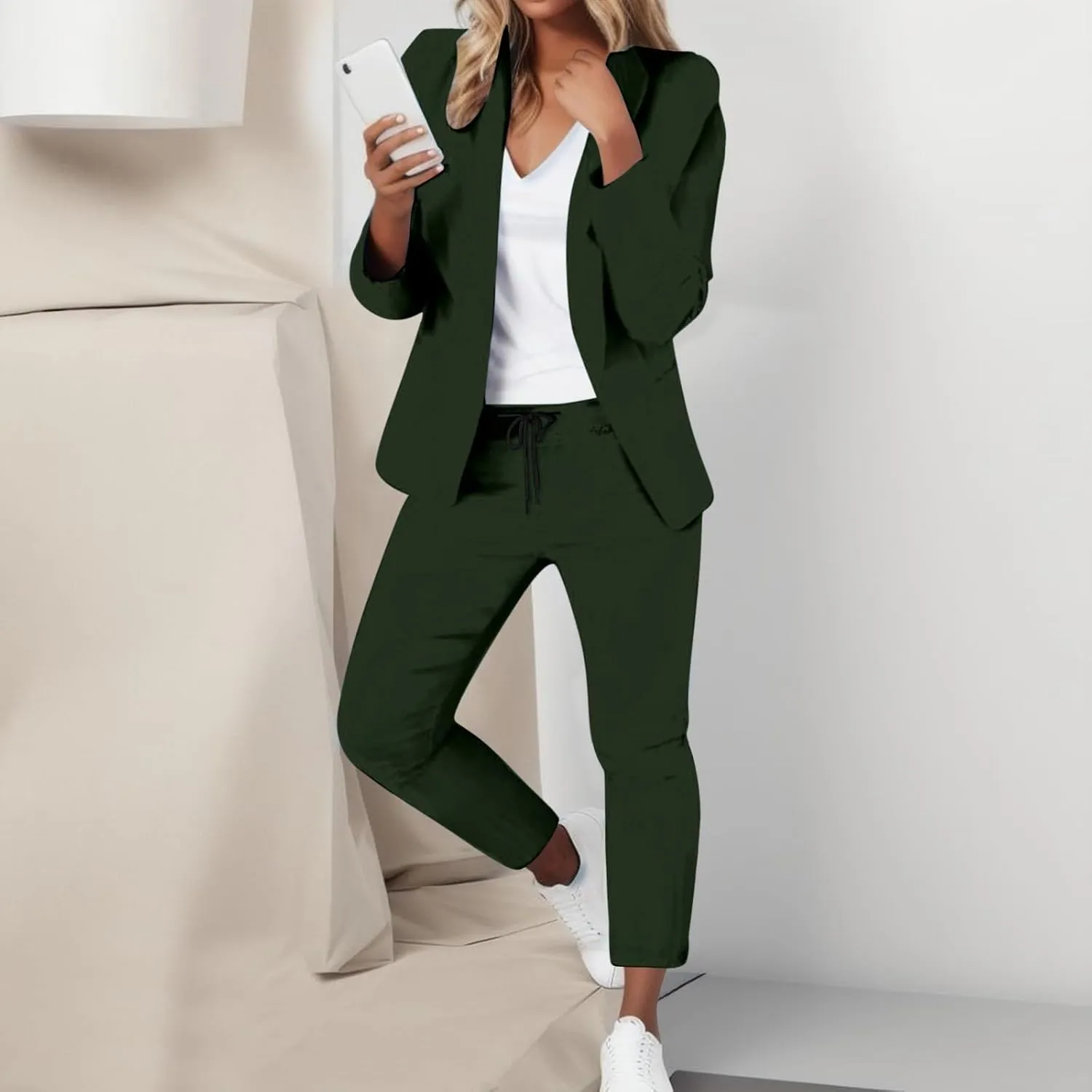 2 Piece Sets for Women Plus Size Women Business Casual Sets Two Piece Outfits Office Work Wear Office Dress Blazer