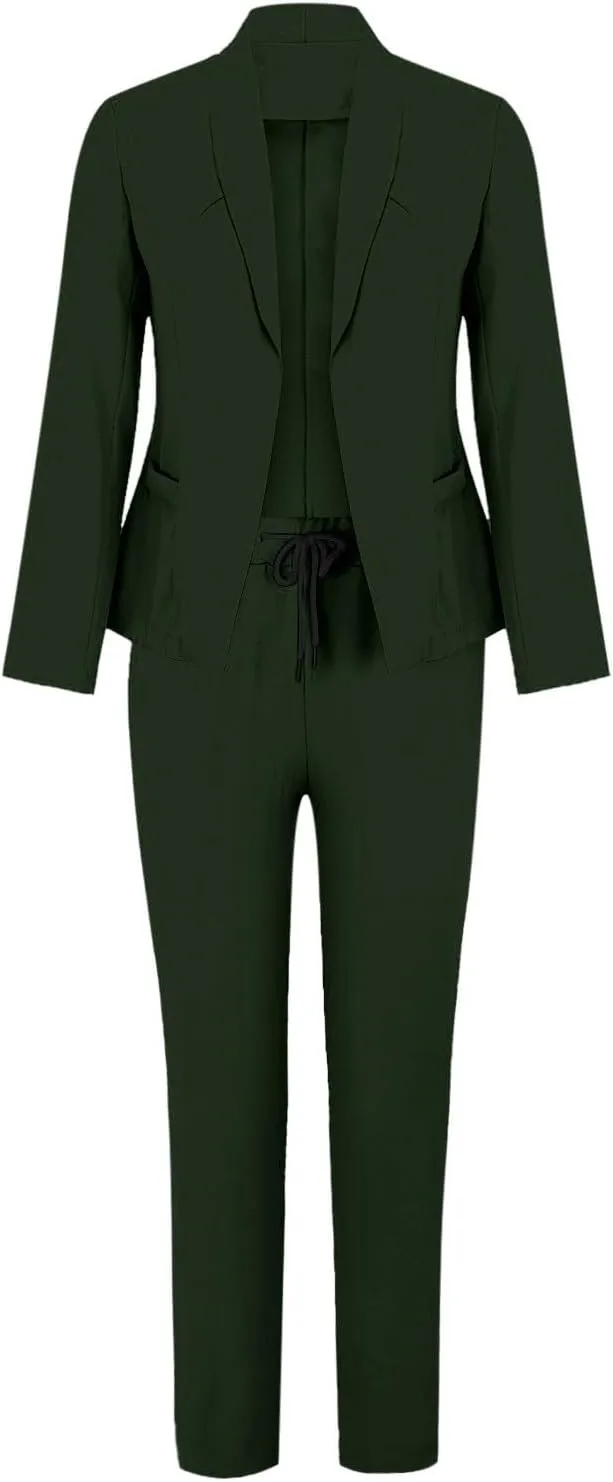 2 Piece Sets for Women Plus Size Women Business Casual Sets Two Piece Outfits Office Work Wear Office Dress Blazer