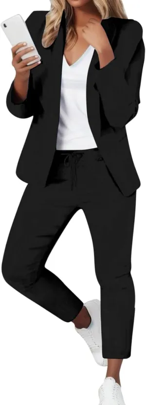 2 Piece Sets for Women Plus Size Women Business Casual Sets Two Piece Outfits Office Work Wear Office Dress Blazer