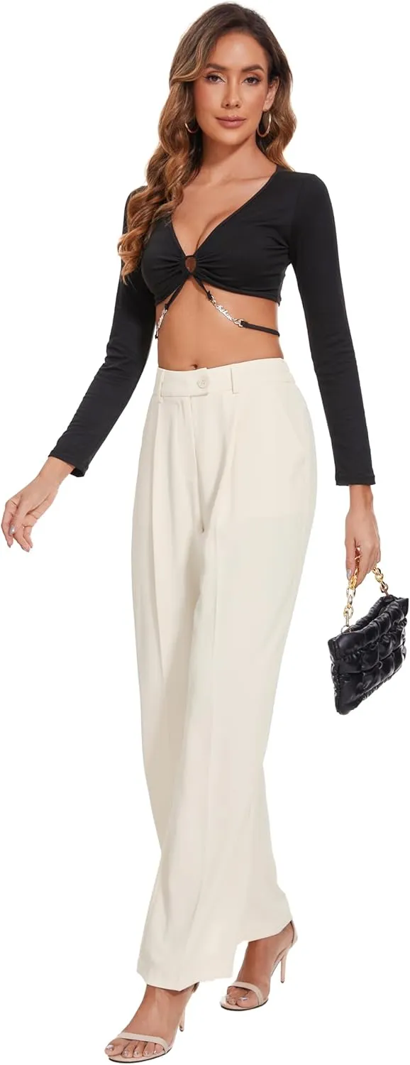 2025 Work Pants for Women Business Casual Office Dress Pants Trousers with Pockets
