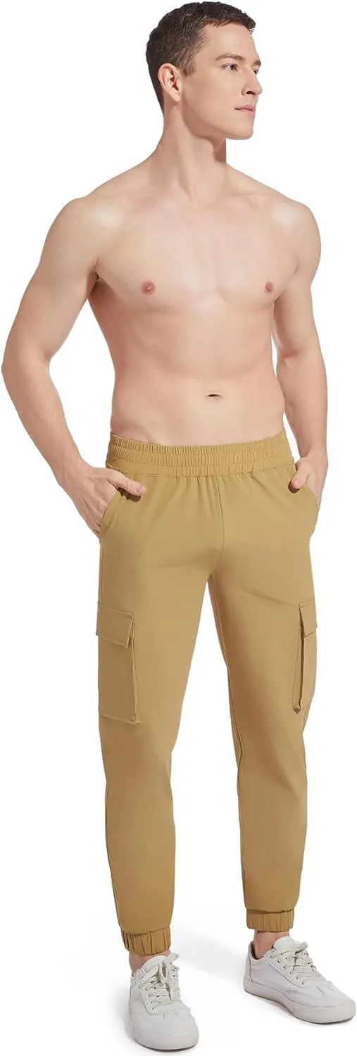 27" Cargo Joggers for Short Men Athletic Hiking Pants Casual Lightweight Sweatpants with Pockets