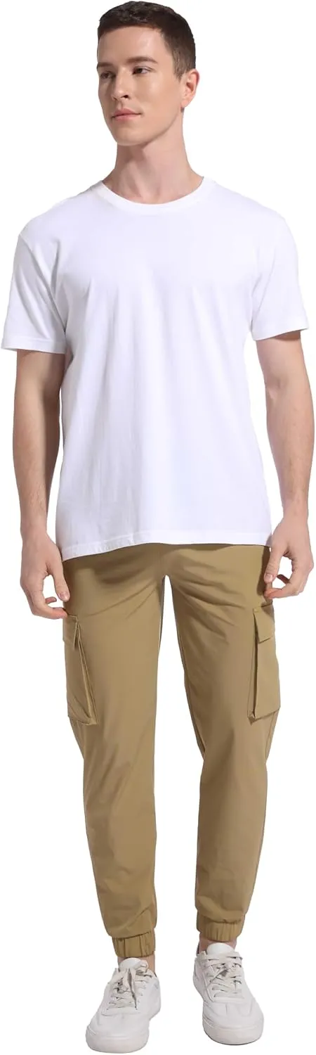 27" Cargo Joggers for Short Men Athletic Hiking Pants Casual Lightweight Sweatpants with Pockets