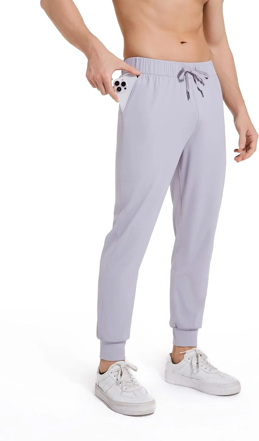 27" Inseam Athletic Jogger Pants for Short Men 7/8 Quick Dry Workout Tapered Stretch Sweatpants Casual