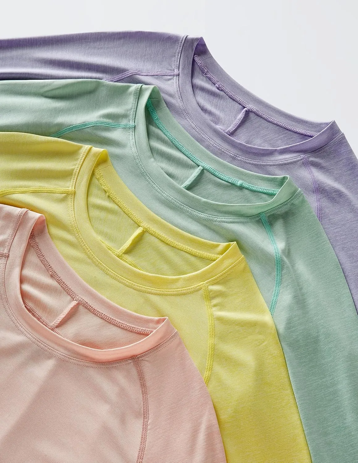 4-Pack: Womens Long Sleeve Athletic Tops with Thumb Holes  Dry Fit Active Crewneck Workout Tees