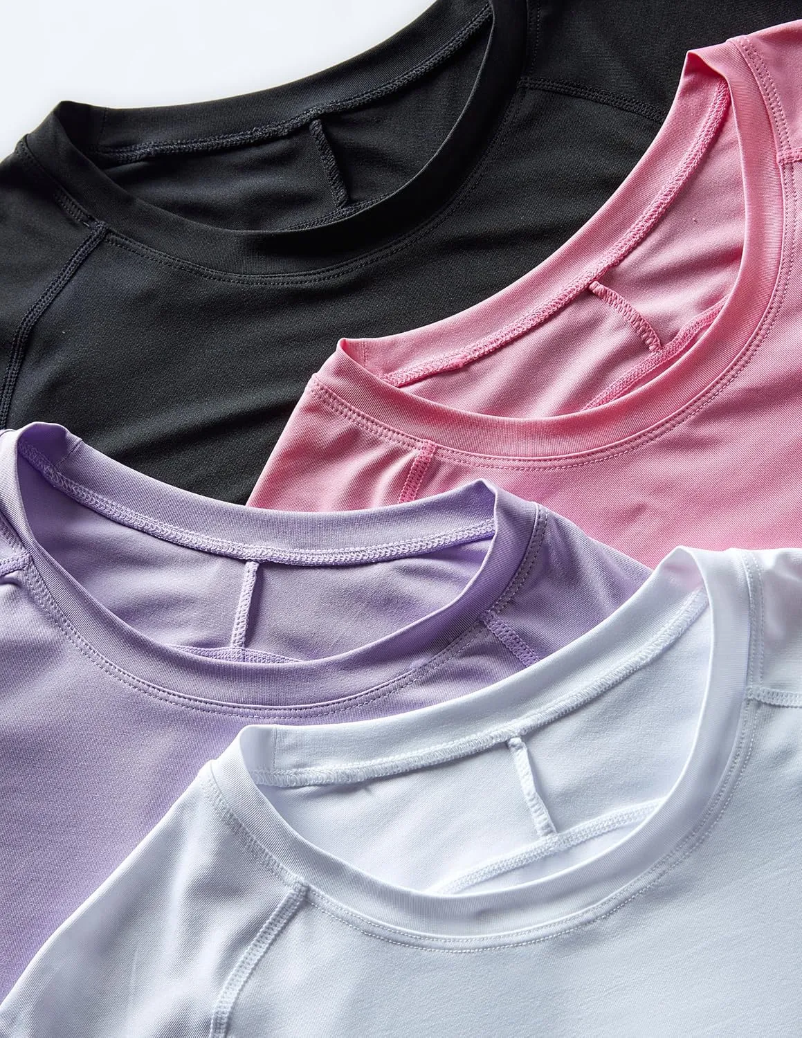4-Pack: Womens Long Sleeve Athletic Tops with Thumb Holes  Dry Fit Active Crewneck Workout Tees