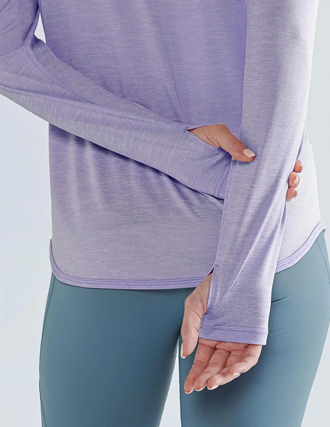 4-Pack: Womens Long Sleeve Athletic Tops with Thumb Holes  Dry Fit Active Crewneck Workout Tees