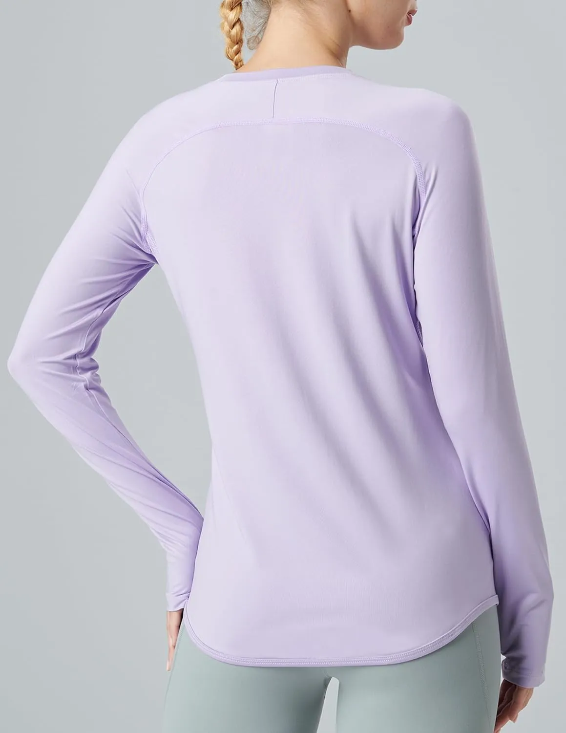 4-Pack: Womens Long Sleeve Athletic Tops with Thumb Holes  Dry Fit Active Crewneck Workout Tees