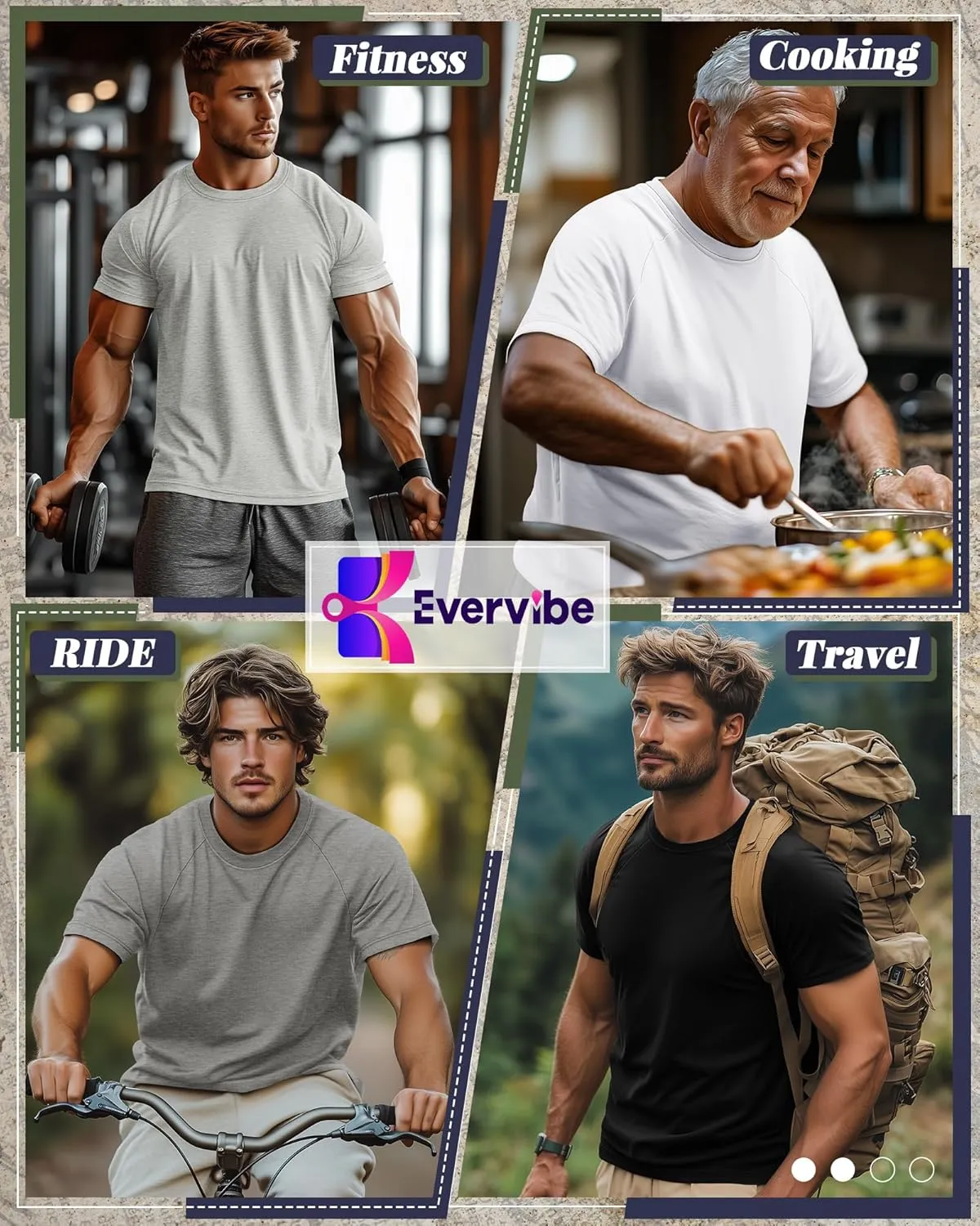 5 Pack Men's Big & Tall Cotton T-Shirts, Short Sleeve Crew Neck Shirts Moisture Wicking Classic Tees Bulk Multipack