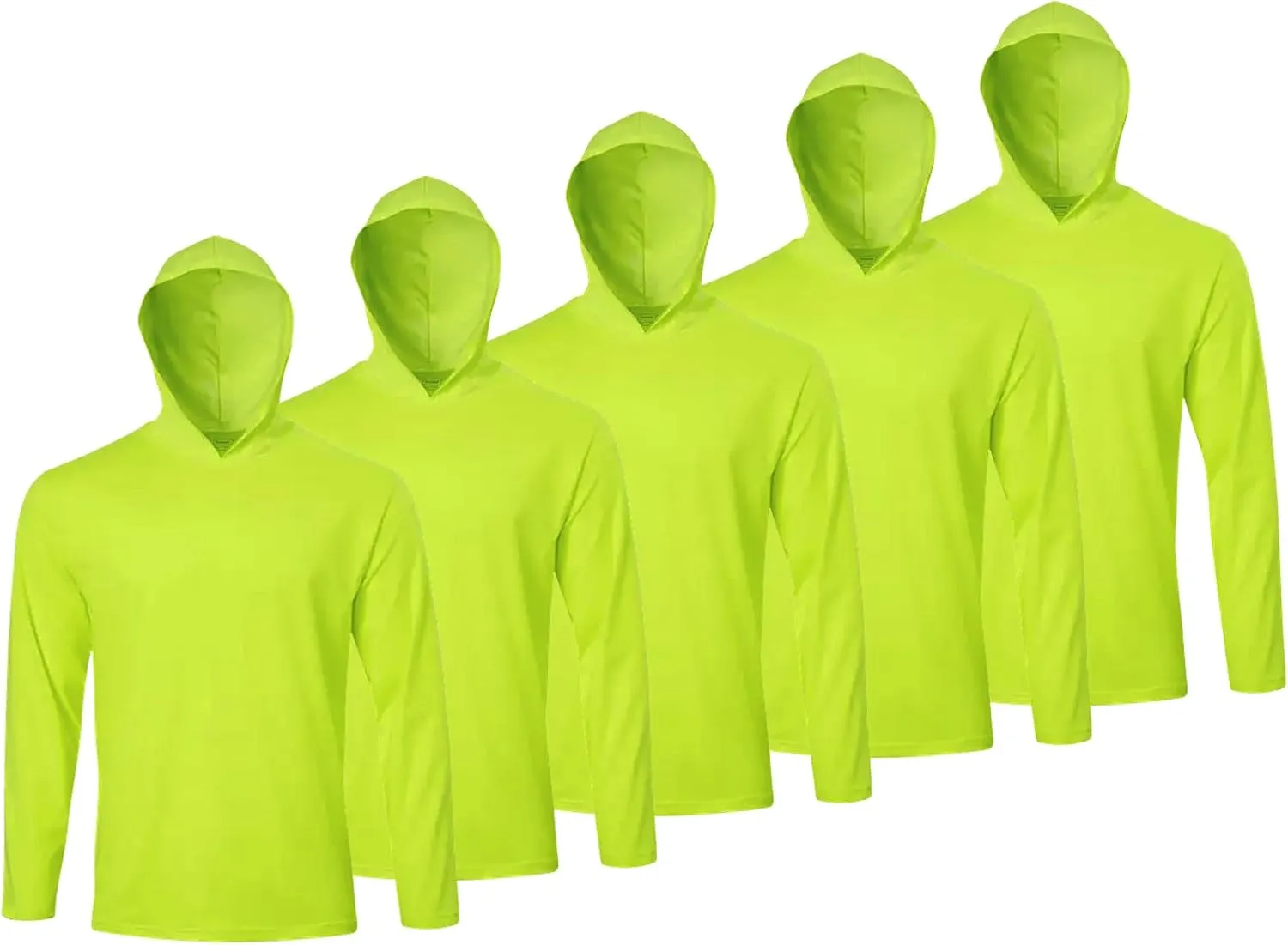 5 Pack Men's Long Sleeve Tees Quick Dry UV Protection Pullover Hoodies Gym Workout Outdoor Sports Athletic Shirts