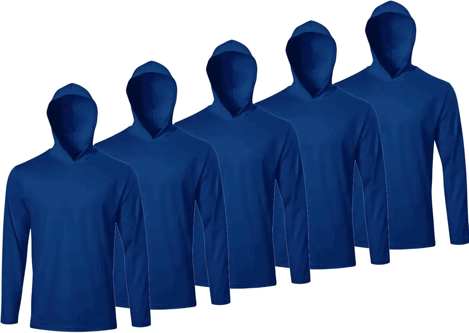 5 Pack Men's Long Sleeve Tees Quick Dry UV Protection Pullover Hoodies Gym Workout Outdoor Sports Athletic Shirts
