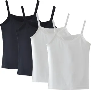 Anktry 2-8 Years Little Girls Soft Camisole Undershirts 4 Pack Kids Comfort Breathable Tank Tops