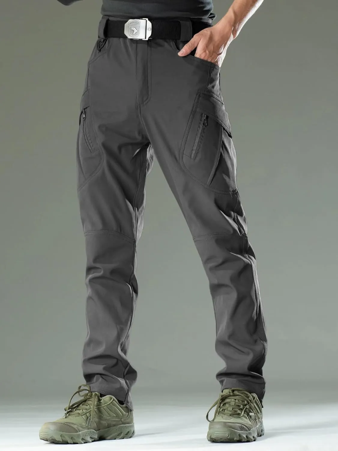 AUTIWITUA Men's Tactical Cargo Pants Water Resistant Lightweight Hiking Pants Outdoor Work Pants with Multi Pockets(No Belt)