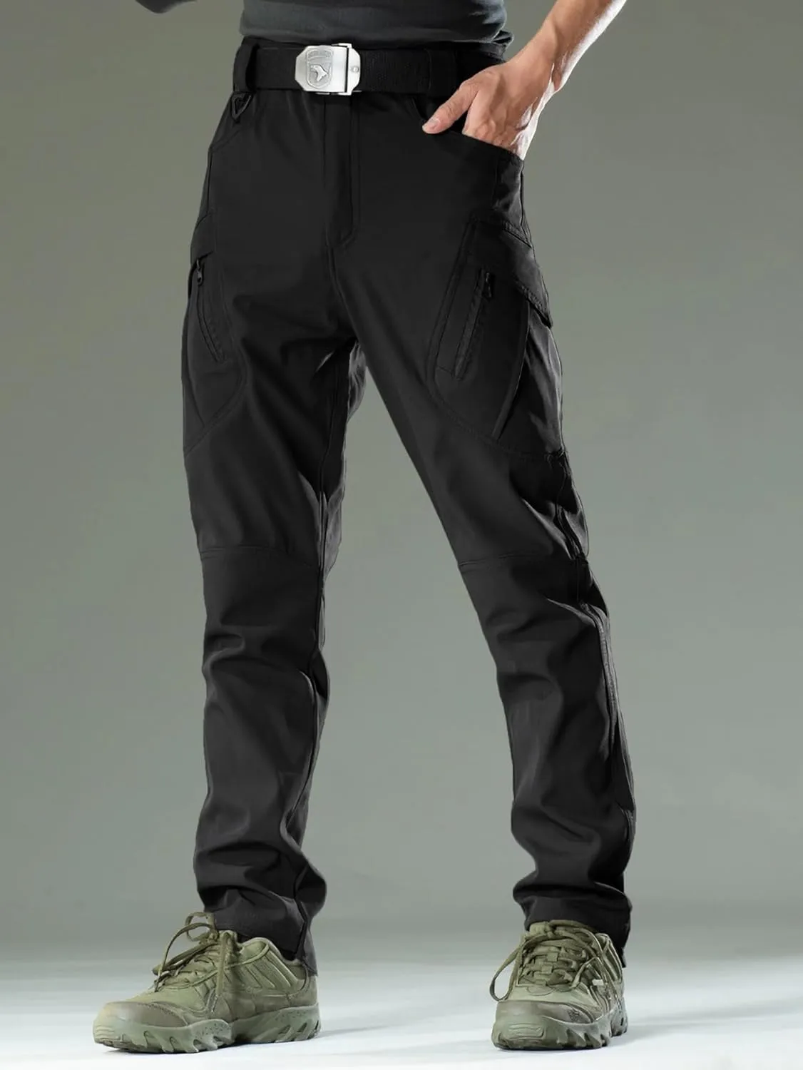 AUTIWITUA Men's Tactical Cargo Pants Water Resistant Lightweight Hiking Pants Outdoor Work Pants with Multi Pockets(No Belt)