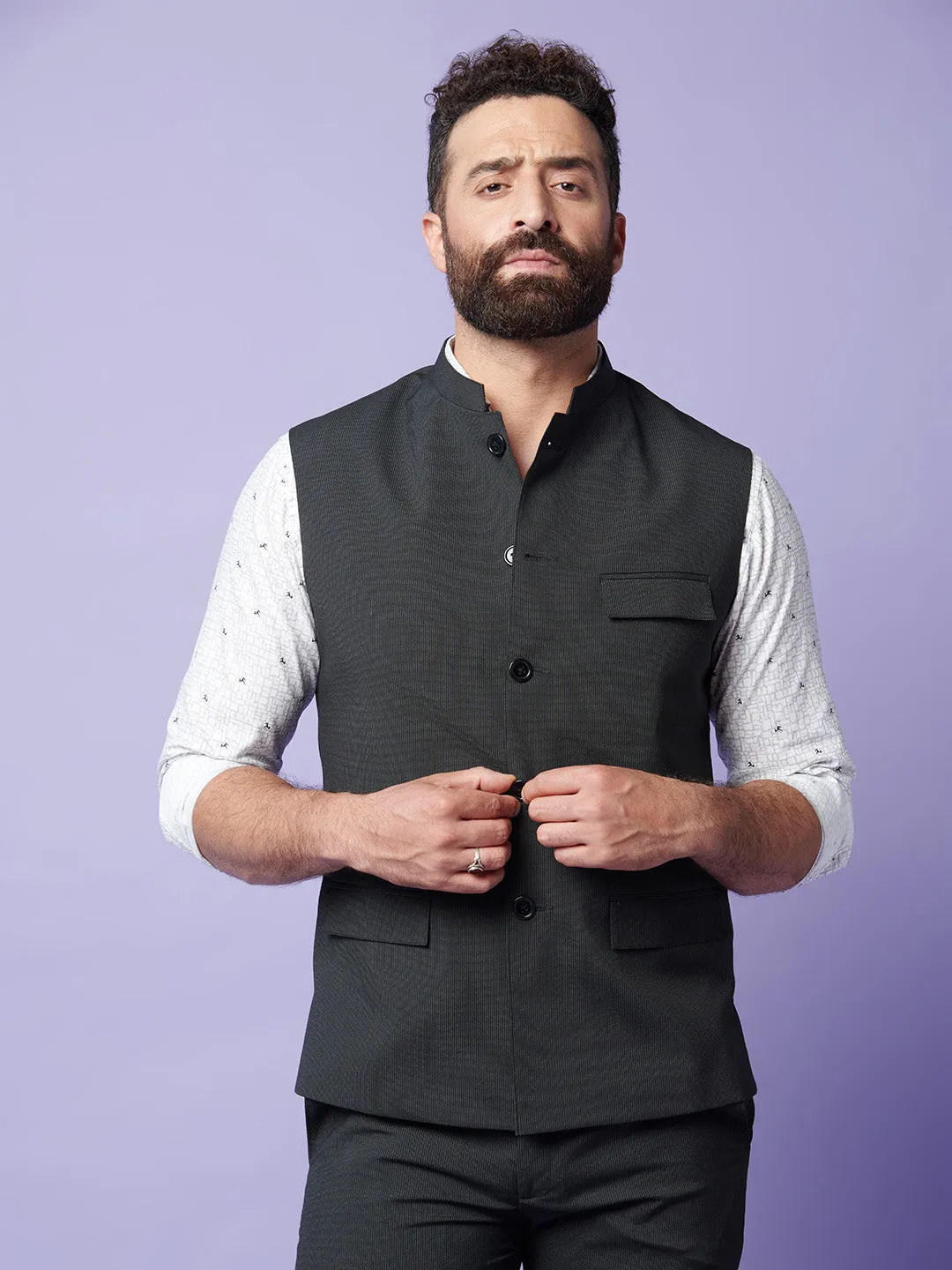 Basic Black Nehru Jacket