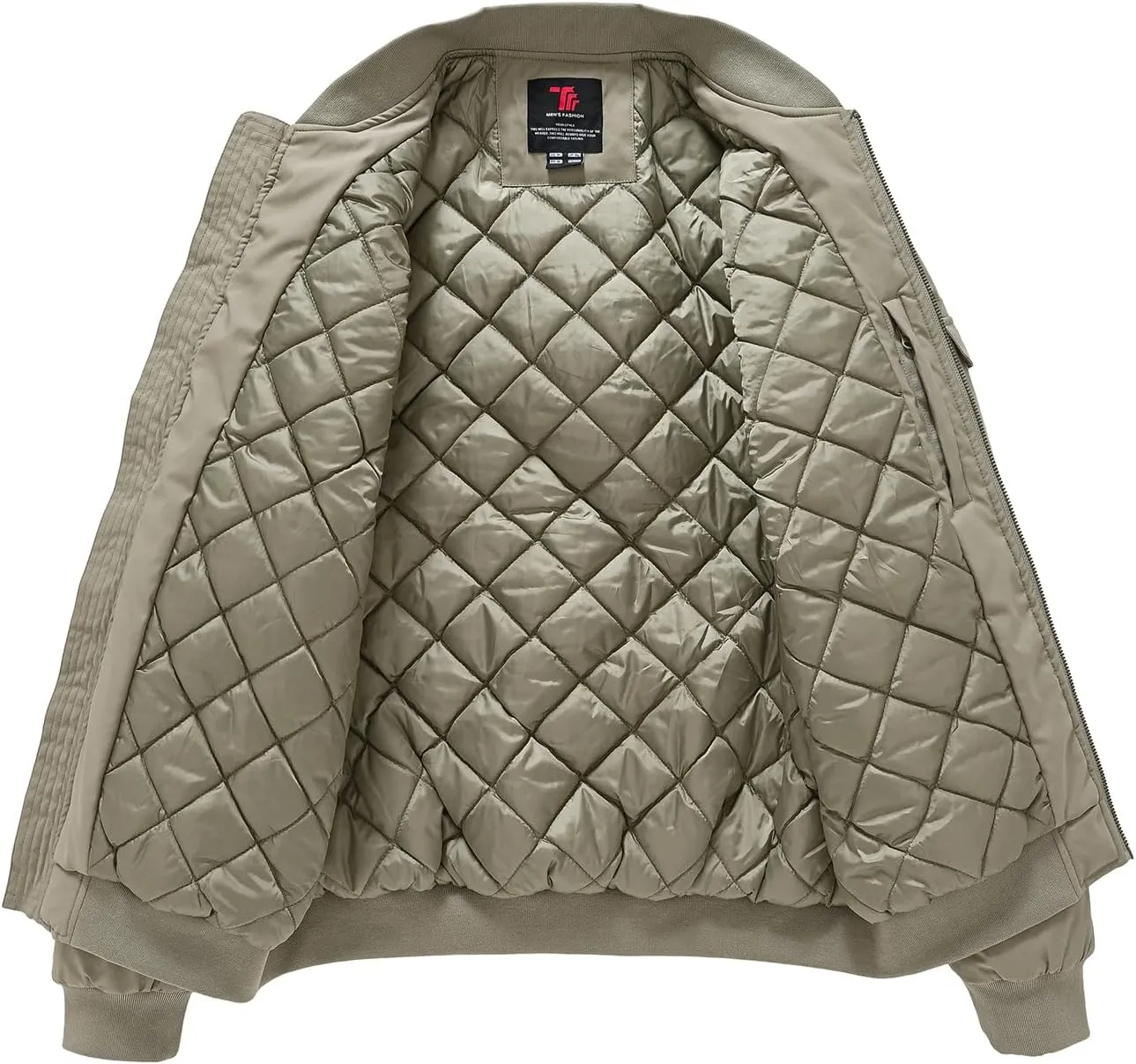 BGOWATU Men's Jacket Windproof Quilted Bomber Jackets Casual Fall Winter Warm Padded Coats Outwear