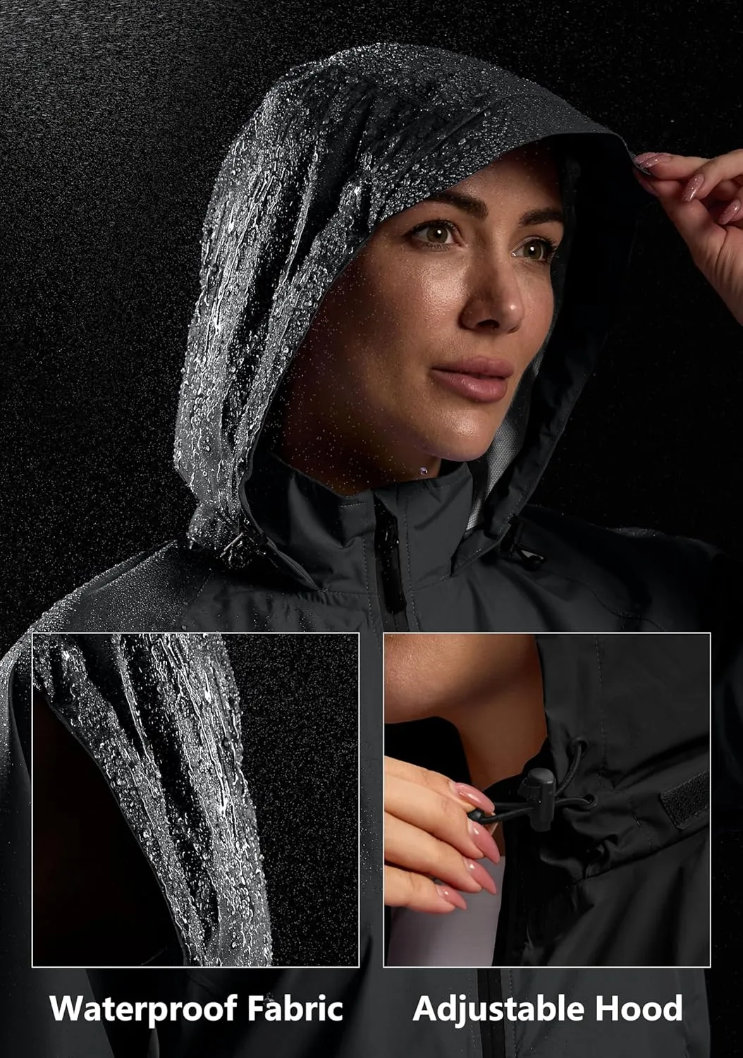 Bikewa Women's Cycling Rain Jackets Waterproof Windbreaker Lightweight Running Windproof Reflective Jacket Packable Hooded
