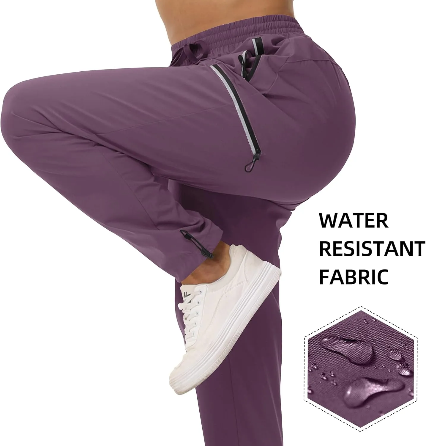 Cakulo Women's Hiking Pants Lightweight Water Resistant Golf Cargo Pants 2025 Summer Travel Trekking Fishing Pants Pockets