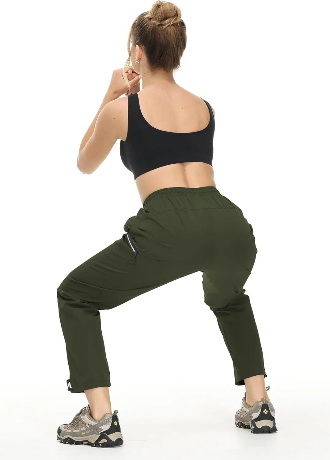 Cakulo Women's Hiking Pants Lightweight Water Resistant Golf Cargo Pants 2025 Summer Travel Trekking Fishing Pants Pockets
