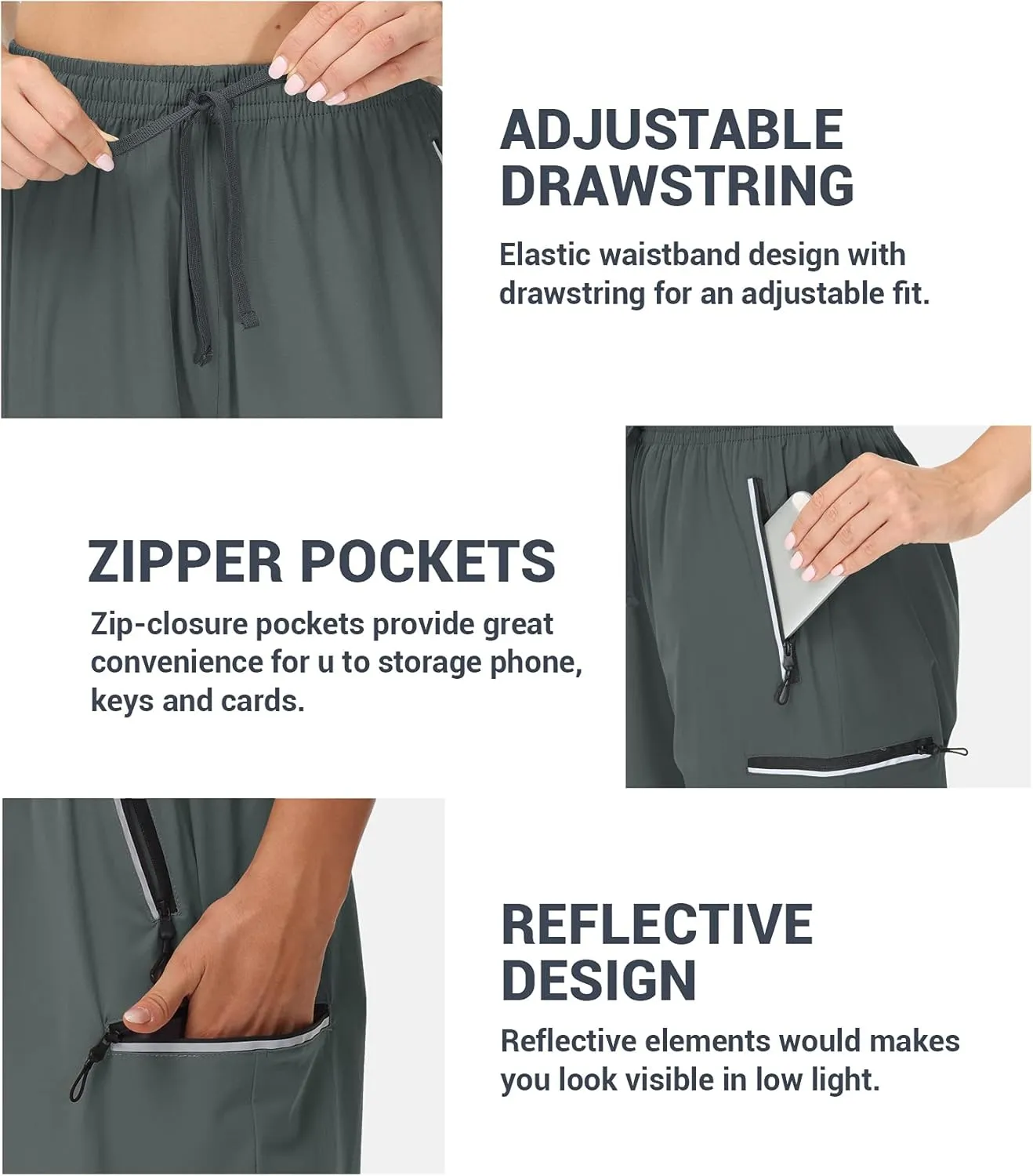 Cakulo Women's Hiking Pants Lightweight Water Resistant Golf Cargo Pants 2025 Summer Travel Trekking Fishing Pants Pockets