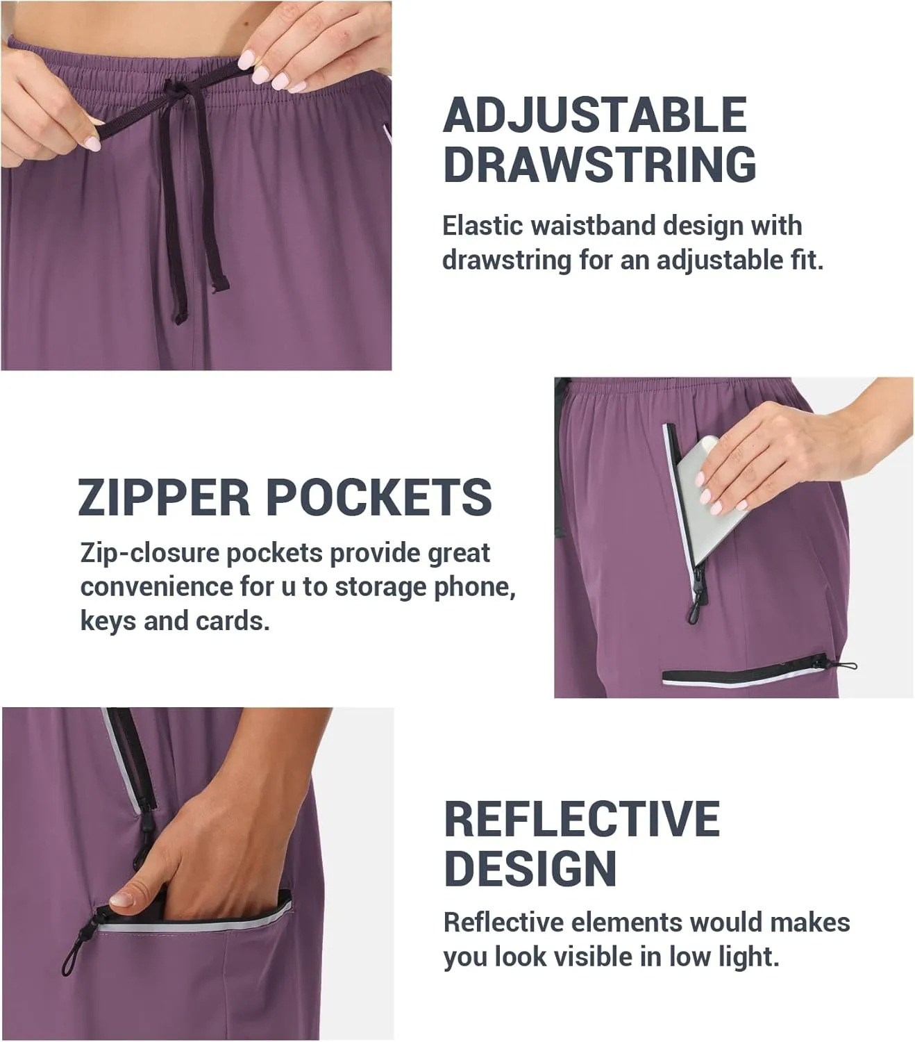 Cakulo Women's Hiking Pants Lightweight Water Resistant Golf Cargo Pants 2025 Summer Travel Trekking Fishing Pants Pockets