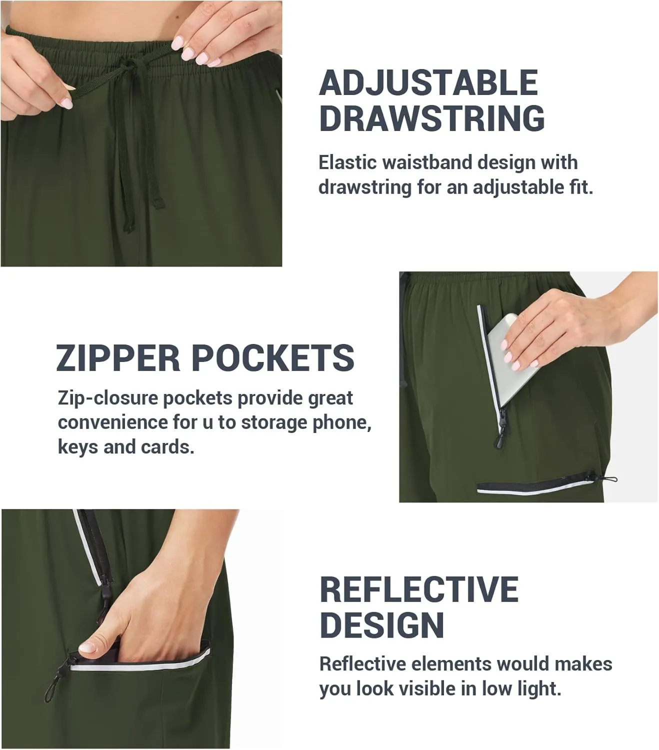 Cakulo Women's Hiking Pants Lightweight Water Resistant Golf Cargo Pants 2025 Summer Travel Trekking Fishing Pants Pockets