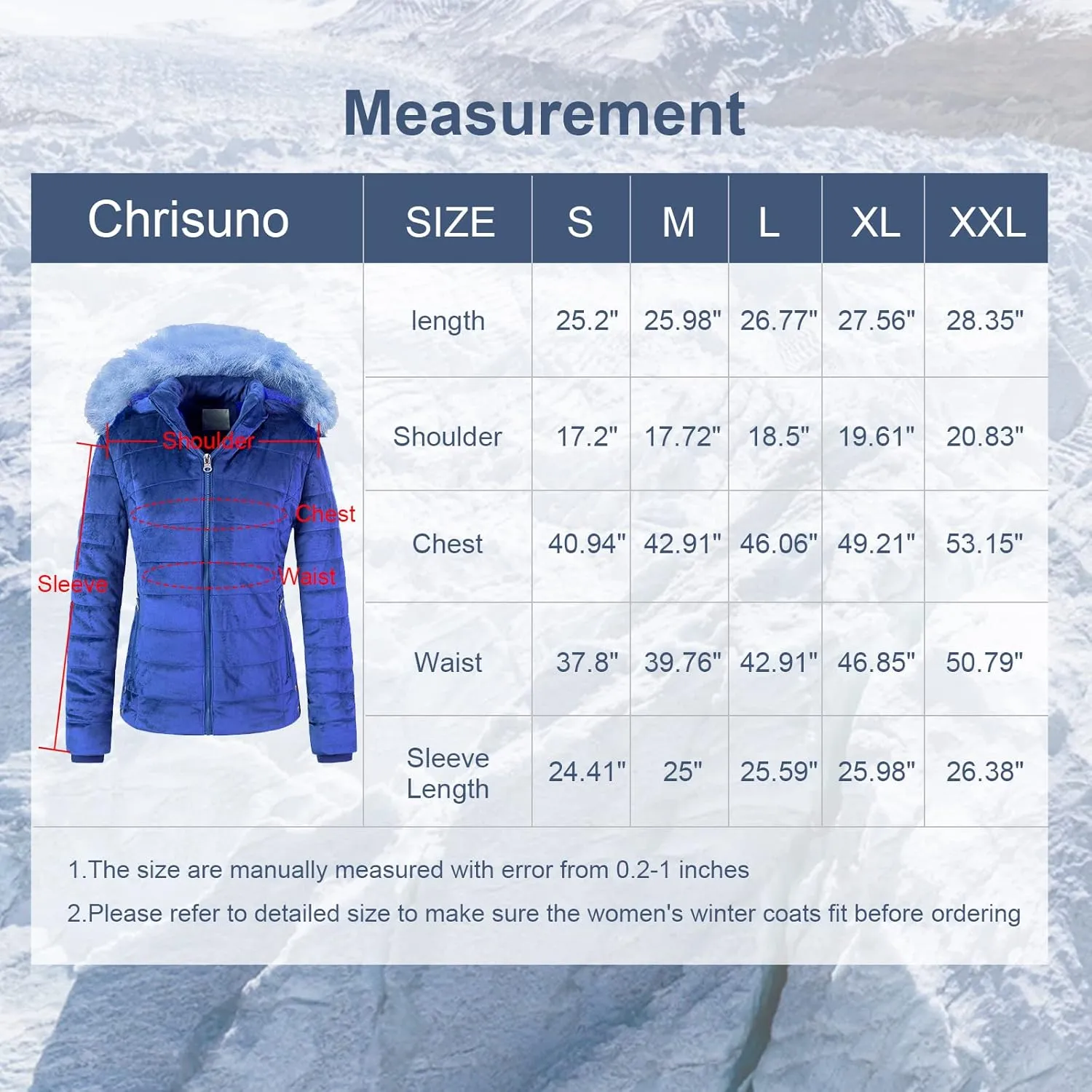 Chrisuno Women's Casual Short Winter Puffer Coat Soft Faux Fur Lining Lightweight Warm Jackets With Removable Hood