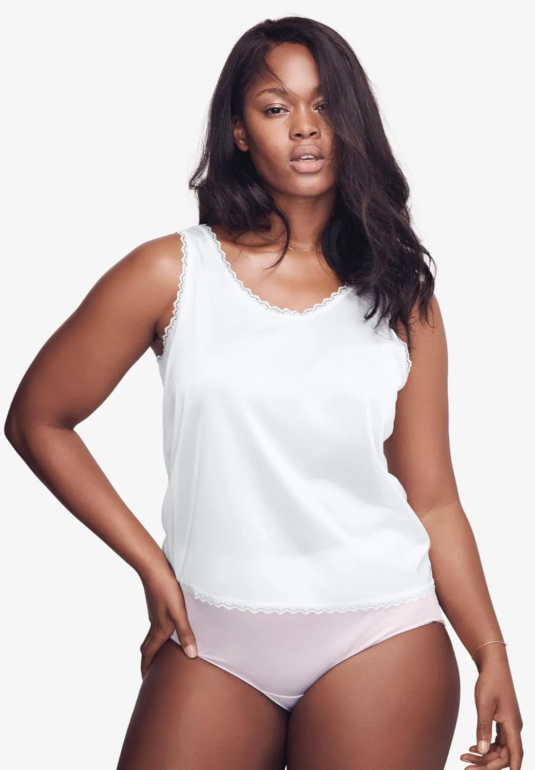 Comfort Choice Plus Size Lace-Trim Camisole