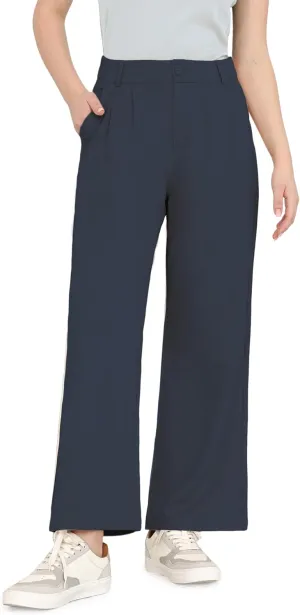 Dress Pants Women Wide Leg Work Business Office High Waisted Zipper Casual Slacks Trousers with Pockets 29"