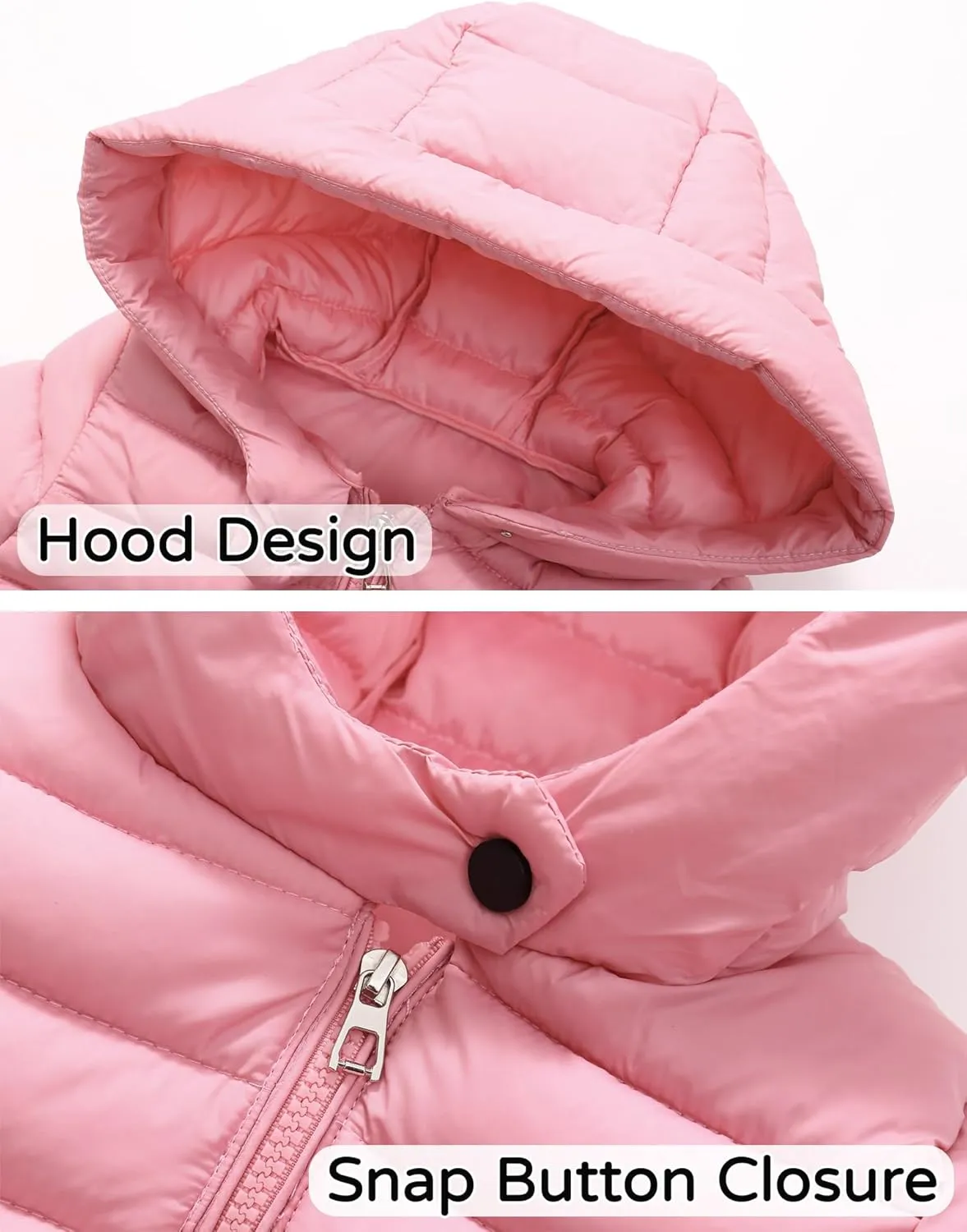 Happy Cherry Kids Long Down Coat Girls Zipper Puffer Hooded Jacket Boy's Lightweight Winter Jackets Outwear