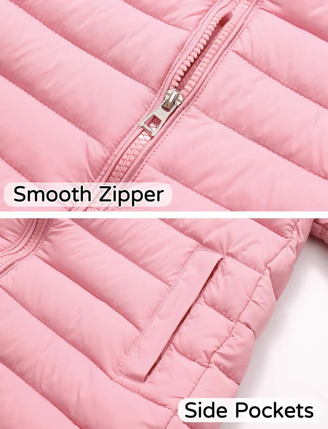Happy Cherry Kids Long Down Coat Girls Zipper Puffer Hooded Jacket Boy's Lightweight Winter Jackets Outwear