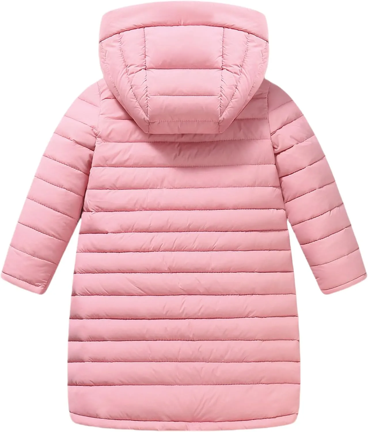 Happy Cherry Kids Long Down Coat Girls Zipper Puffer Hooded Jacket Boy's Lightweight Winter Jackets Outwear