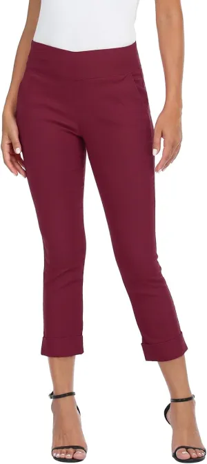 HDE Pull On Capri Pants for Women with Pockets Elastic Waist Cropped Work Pants
