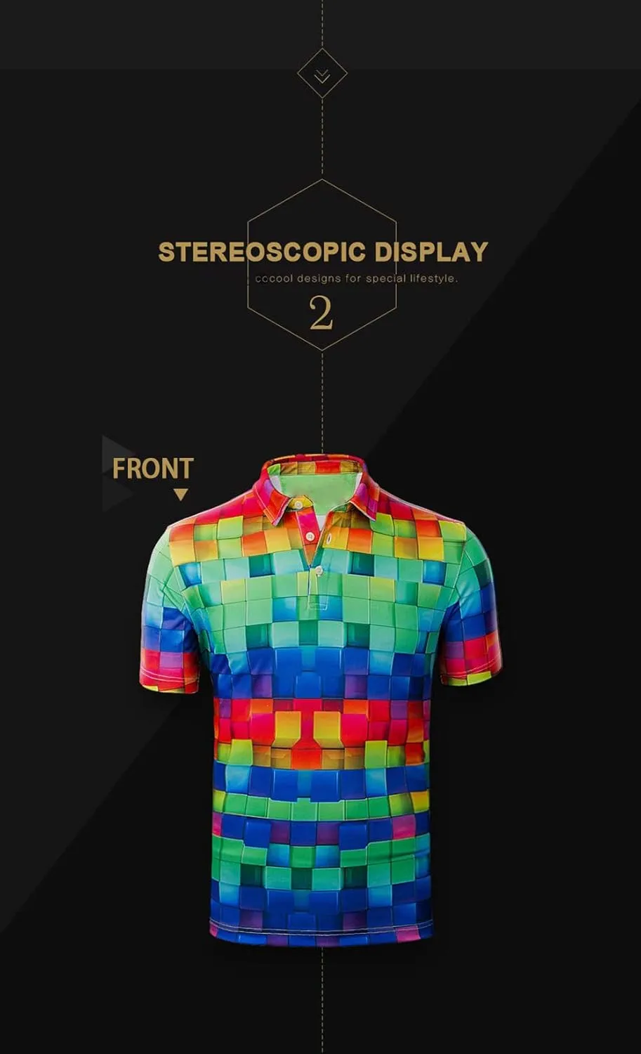 HUGS IDEA Novelty Summer Colorful Men's Short Sleevee Blouse Shirt Tees Tops T-Shirts