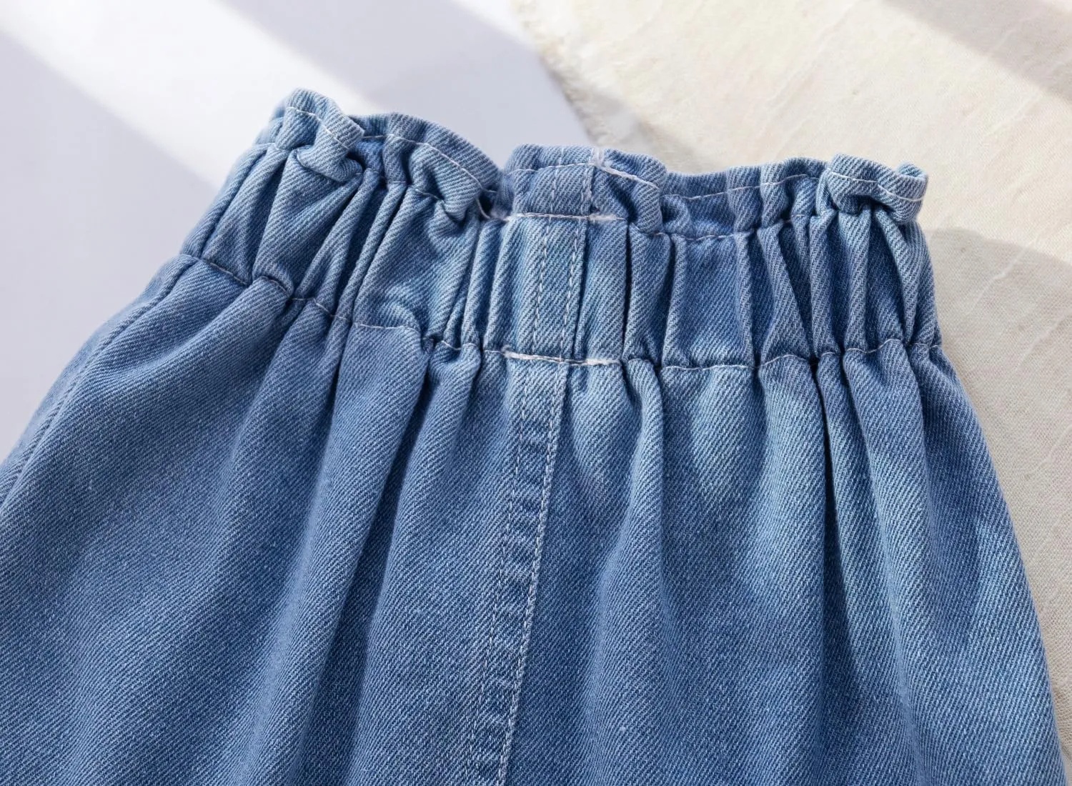 Hwafan Toddler Girls Classic Solid Color Jeans Skirts Baby Girls Casual Comfort Flowers Print Denim Skorts