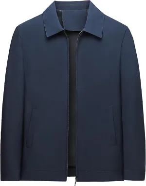 JEsilunmaMY Men's Business Casual Bomber Jacket Zip Up Lapel Lightweight Windbreaker Warm Winter Working Padded Coats