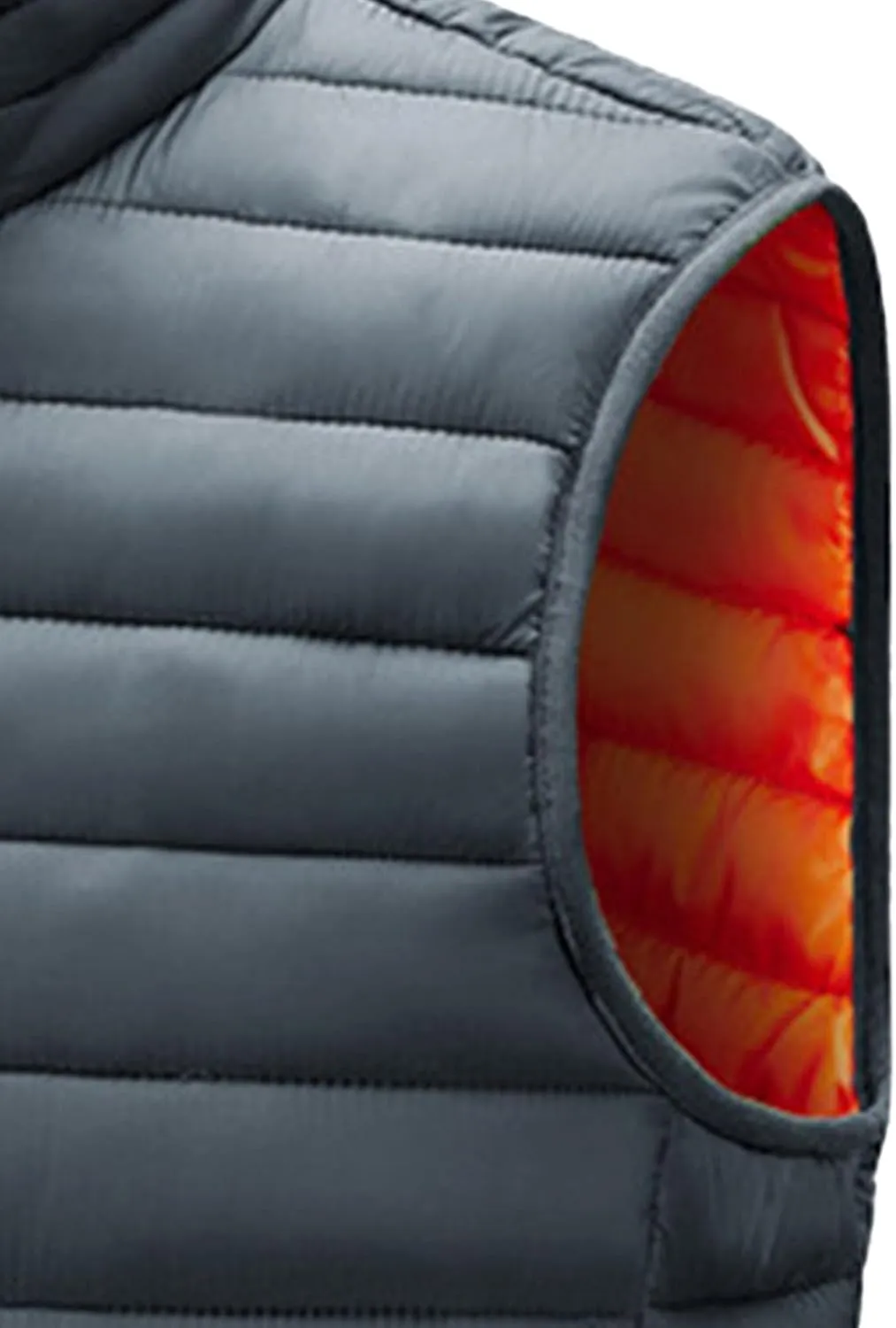 JEsilunmaMY Men's Casual Padded Vest Coats Sleeveless Stand Collar Zip Cotton Vest Jacket Lightweight Packable Puffer Vest