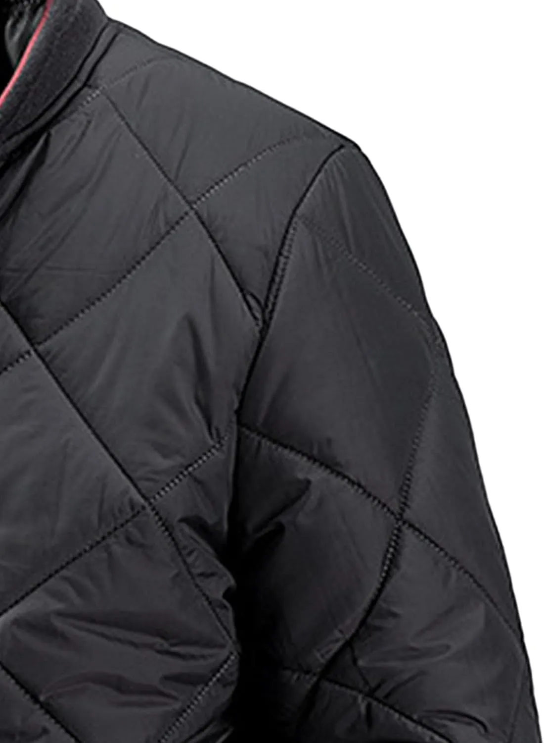 JEsilunmaMY Men's Diamond Quilted Varsity Jacket Winter Coat Windproof Bomber Jacket Baseball Casual Cotton Padded Jacket