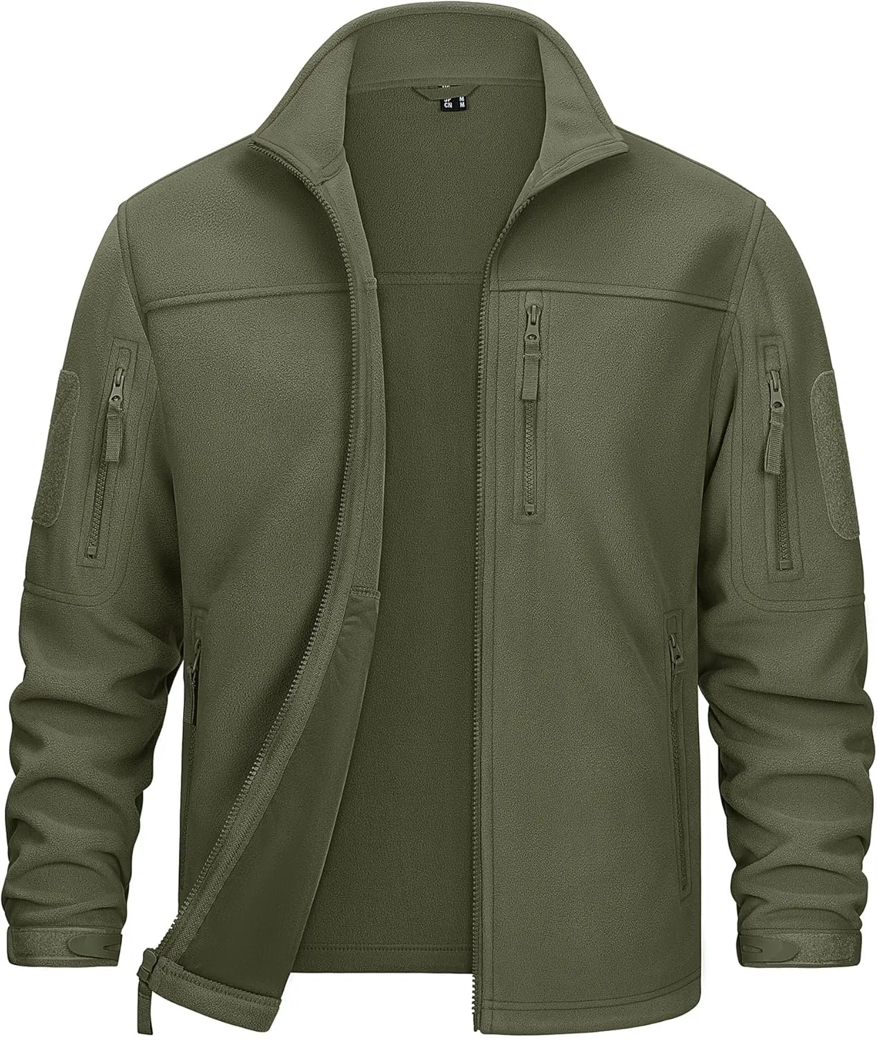KEFITEVD Men's Tactical Fleece Jackets Full Zip Casual Outdoor Winter Warm Jacket Multi Pockets