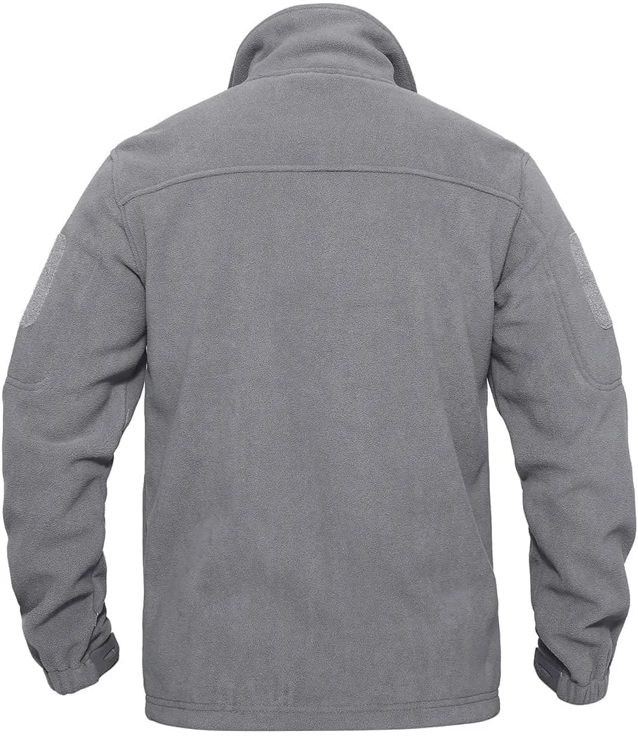 KEFITEVD Men's Tactical Fleece Jackets Full Zip Casual Outdoor Winter Warm Jacket Multi Pockets