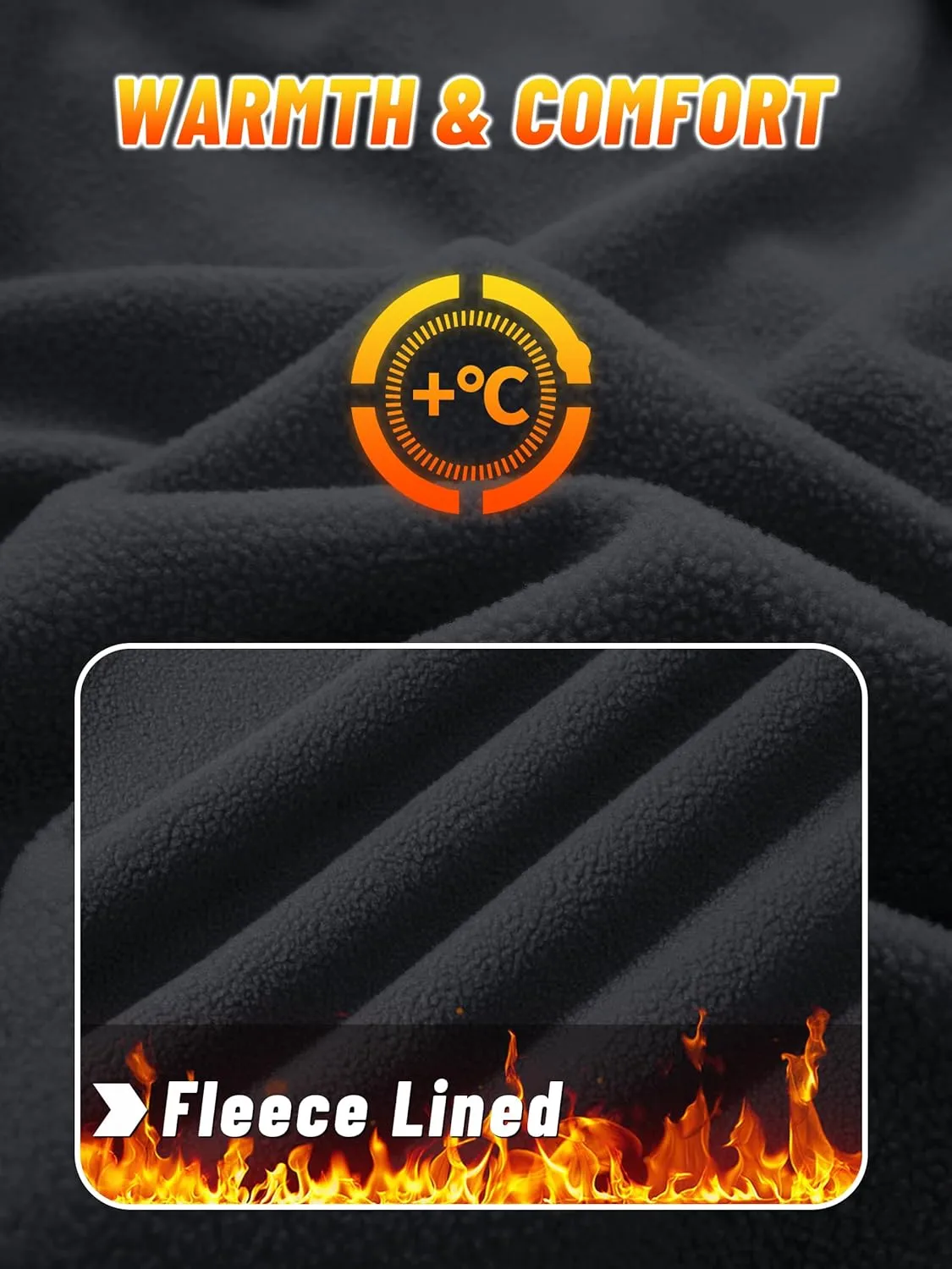 KEFITEVD Men's Tactical Fleece Jackets Full Zip Casual Outdoor Winter Warm Jacket Multi Pockets