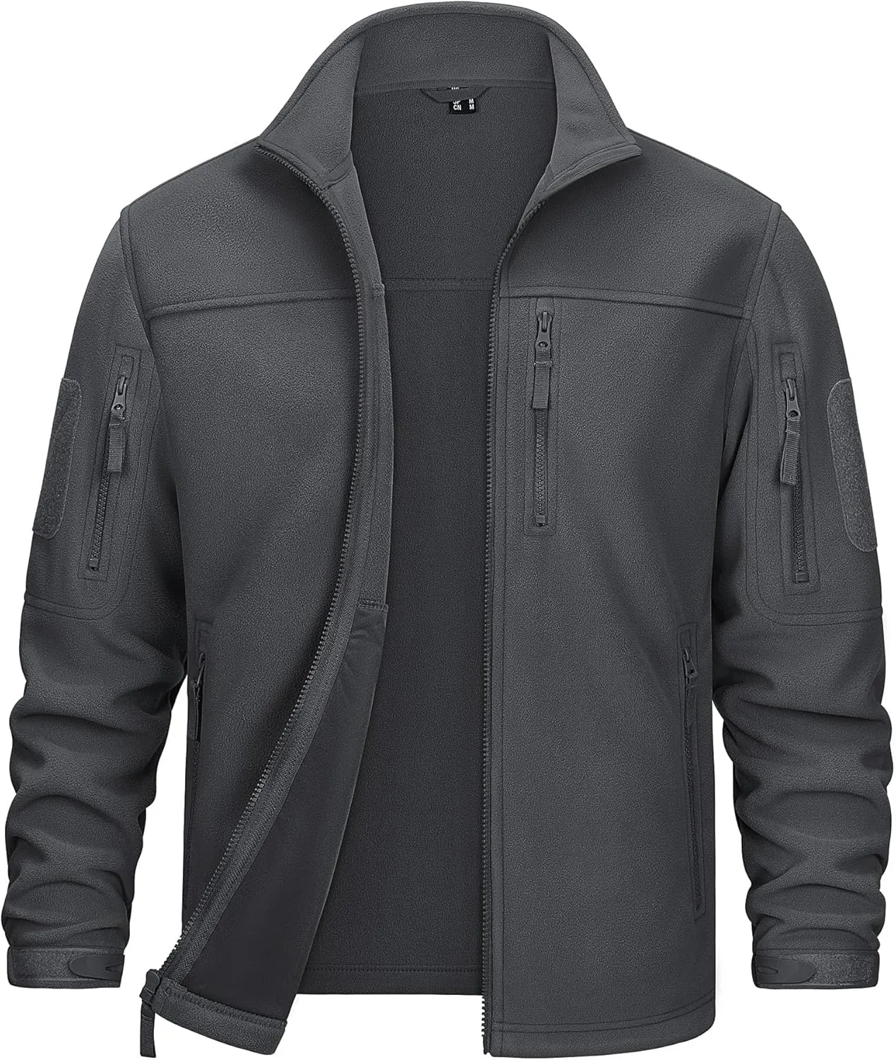 KEFITEVD Men's Tactical Fleece Jackets Full Zip Casual Outdoor Winter Warm Jacket Multi Pockets