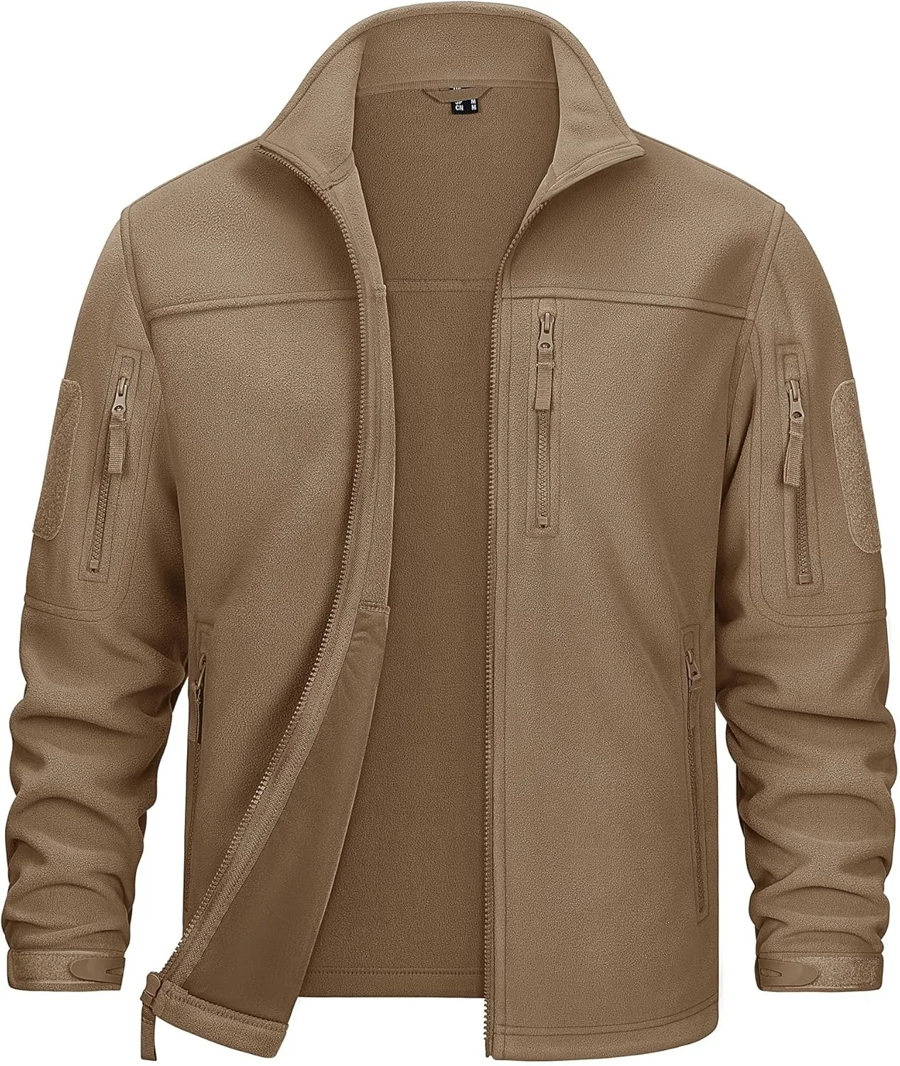 KEFITEVD Men's Tactical Fleece Jackets Full Zip Casual Outdoor Winter Warm Jacket Multi Pockets