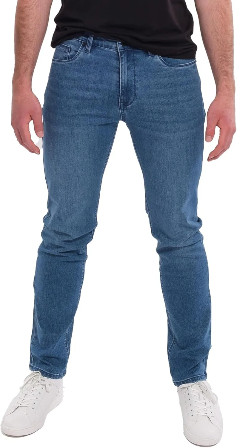 Kenneth Cole REACTION Slim Fit Jeans for Men, 2-Way Stretch Jeans Slim Fit 5-Pocket, Stretch Denim Pants for Men