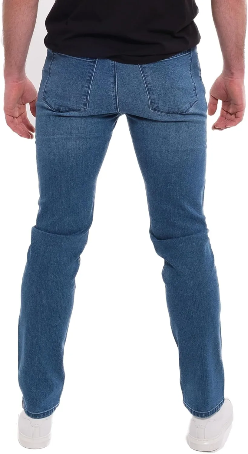 Kenneth Cole REACTION Slim Fit Jeans for Men, 2-Way Stretch Jeans Slim Fit 5-Pocket, Stretch Denim Pants for Men