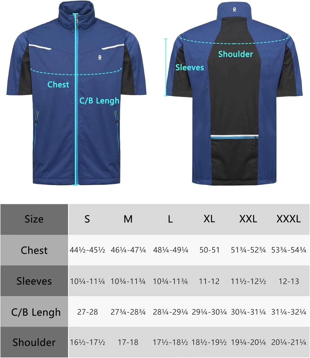 Little Donkey Andy Men's Lightweight Softshell Vests Short Sleeve Jackets for Golfing Hiking Running
