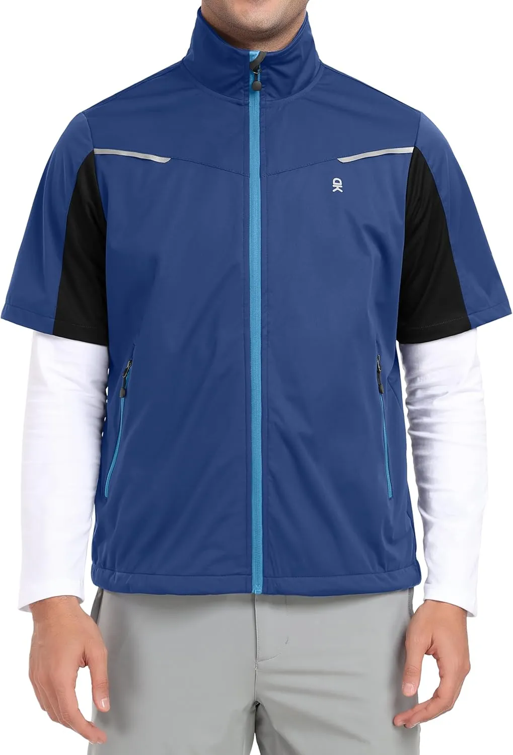 Little Donkey Andy Men's Lightweight Softshell Vests Short Sleeve Jackets for Golfing Hiking Running