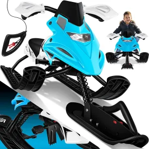 Luge dirigeable avec 2 Freins  Pied | Cble de Traction Automatique | Suspension | Direction sur Patins | Bob Luge pour Enfants - Fitnessterapy