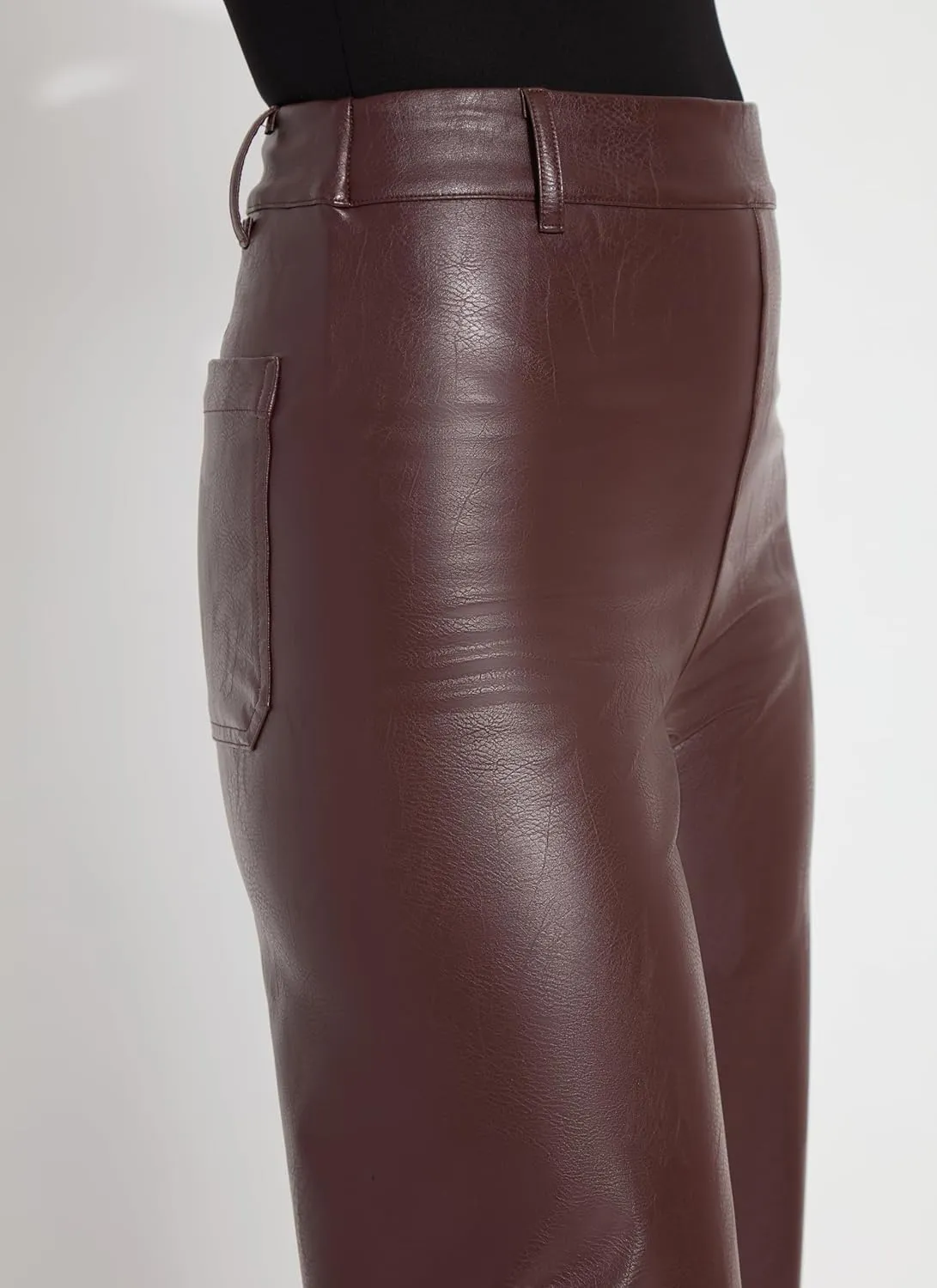 Lyss Vegan Leather Wide Leg Pants  Faux Leather Pants for Women and High Waisted Ankle Pants