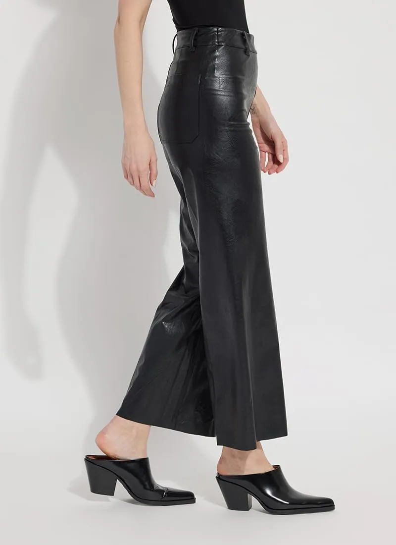 Lyss Vegan Leather Wide Leg Pants  Faux Leather Pants for Women and High Waisted Ankle Pants