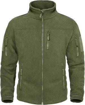 MAGNIVIT Mens Fleece Jackets Full Zip Tactical Jacket Fall Winter Hunting Windproof Soft Warm Polar Coats with 5 Zip Pockets